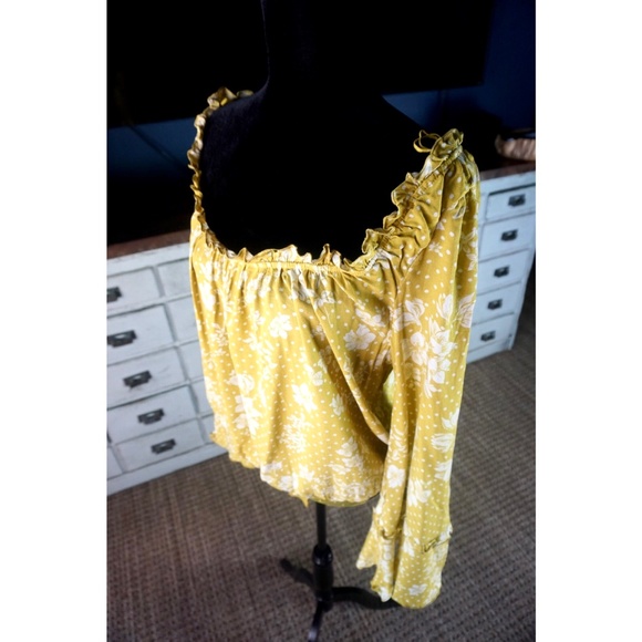 Free People One On One Yellow Floral Bodysuit L - Picture 3 of 11